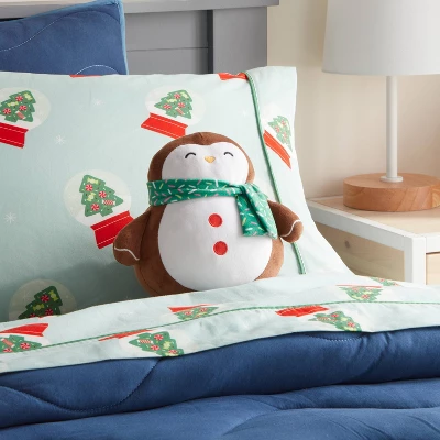 Penguin Kids' Holiday Mini Weighted Plush Throw Pillow Brown - Pillowfort™ 1 Penguin Kids' Holiday Mini Weighted Plush Throw Pillow Brown - Pillowfort™