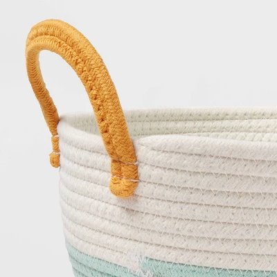 Small Color Block Kids' Coiled Rope White/Light Green - Pillowfort™ 2 Small Color Block Kids' Coiled Rope White/Light Green - Pillowfort™ - Image 2