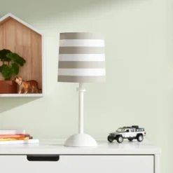 Striped Kids' Accent Lamp Gray - Pillowfort™