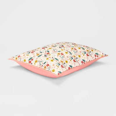 Floral Cotton Reversible Kids' Sham - Pillowfort™ 2 Floral Cotton Reversible Kids' Sham - Pillowfort™ - Image 2