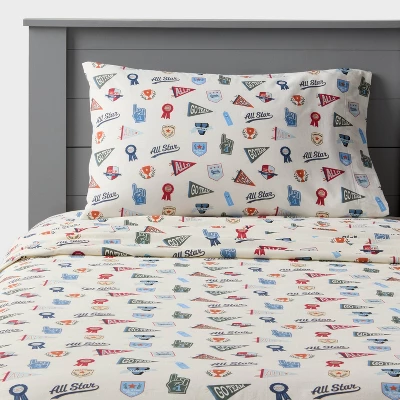 All Star Sports Kids' Cotton Sheet Set - Pillowfort™ 4 All Star Sports Kids' Cotton Sheet Set - Pillowfort™ - Image 4