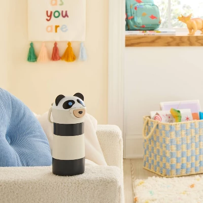 Kids' 10 Fl Oz Panda Animal Water Bottle Black - Pillowfort™ 1 Kids' 10 Fl Oz Panda Animal Water Bottle Black - Pillowfort™