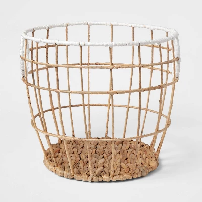 Kids' Woven Basket Natural With White Rim - Pillowfort™ 4 Kids' Woven Basket Natural With White Rim - Pillowfort™ - Image 4