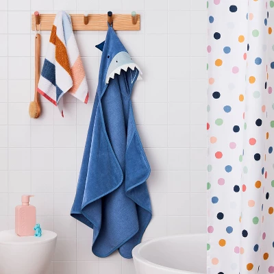 25"x50" Shark Kids' Hooded Towel - Pillowfort™ 1 25"x50" Shark Kids' Hooded Towel - Pillowfort™