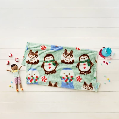 50"x60" Holiday Treats Fuzzy Kids' Throw Blanket Mint Green - Pillowfort™ 1 50"x60" Holiday Treats Fuzzy Kids' Throw Blanket Mint Green - Pillowfort™