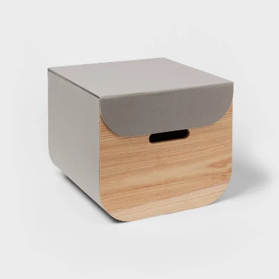 Natural Wood Kids' Storage With Lid Gray - Pillowfort™ 3 Natural Wood Kids' Storage With Lid Gray - Pillowfort™ - Image 3