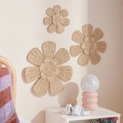 3pc Woven Flower Kids' Wall Décor Set - Pillowfort™