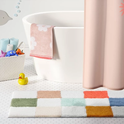Checkered Kids' Bath Rug - Pillowfort™ 1 Checkered Kids' Bath Rug - Pillowfort™