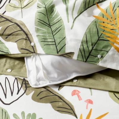 Botanical Print Kids' Duvet Cover Green - Pillowfort™ 4 Botanical Print Kids' Duvet Cover Green - Pillowfort™ - Image 4