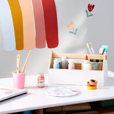 Kids' Wood House Caddy White - Pillowfort™ 1 Kids' Wood House Caddy White - Pillowfort™