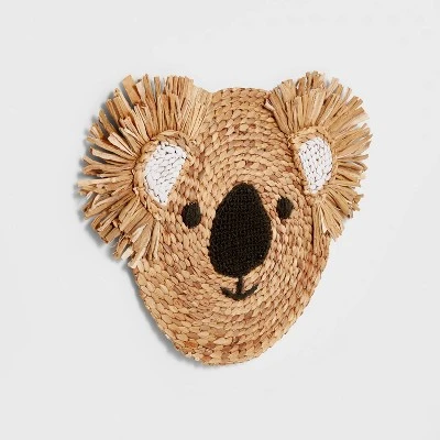 Water Hyacinth Koala Head Kids' Wall Decor Natural - Pillowfort™ 2 Water Hyacinth Koala Head Kids' Wall Decor Natural - Pillowfort™ - Image 2
