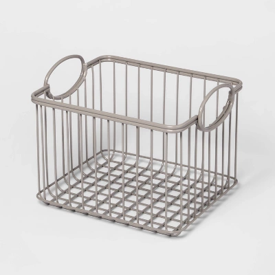 Wire Stackable Kids' Storage Basket Gray - Pillowfort™ 2 Wire Stackable Kids' Storage Basket Gray - Pillowfort™ - Image 2