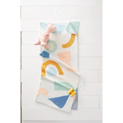 48"x58" Knit Kids' Throw Shapes Cream - Pillowfort™ 1 48"x58" Knit Kids' Throw Shapes Cream - Pillowfort™