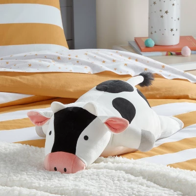 Cow Weighted Plush Kids' Throw Pillow Black/White - Pillowfort™ 1 Cow Weighted Plush Kids' Throw Pillow Black/White - Pillowfort™