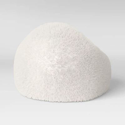 Long Fur Kids' Bean Bag Cream - Pillowfort™ 3 Long Fur Kids' Bean Bag Cream - Pillowfort™ - Image 3