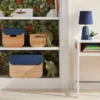 Medium Natural Wood Kids' Storage With Lid Navy - Pillowfort™
