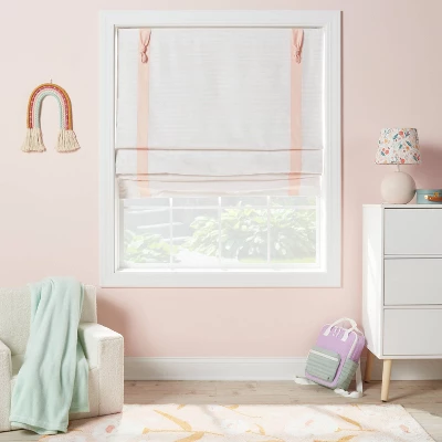 48" X 64" Blackout Roman Kids' Shade Pink With Striped - Pillowfort™ 1 48" X 64" Blackout Roman Kids' Shade Pink With Striped - Pillowfort™