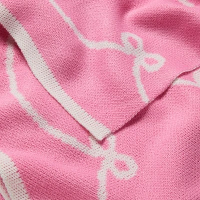 48"x58" Pretty Bow Kids' Throw Blanket Pink - Pillowfort™ 2 48"x58" Pretty Bow Kids' Throw Blanket Pink - Pillowfort™ - Image 2