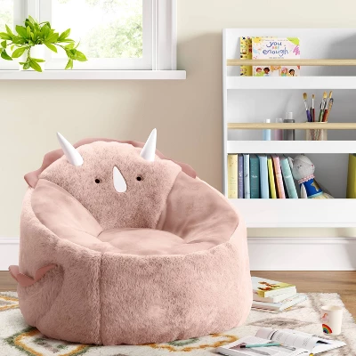 Dino Kids' Bean Bag Chair Pink - Pillowfort™ 1 Dino Kids' Bean Bag Chair Pink - Pillowfort™