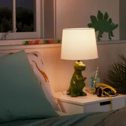 Dinosaur Kids' Table Lamp Green - Pillowfort™