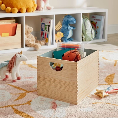 Large Stackable Kids' Wood Bin - Pillowfort™ 1 Large Stackable Kids' Wood Bin - Pillowfort™