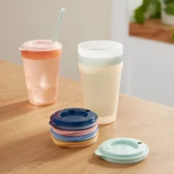 Kids' 6pc Plastic Rainbow Tumbler Lids - Pillowfort™: Dishwasher-Safe, Drinkware Accessories For Kids