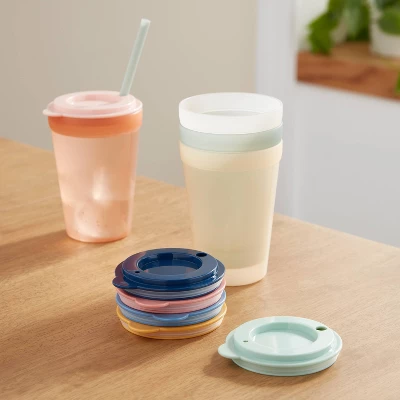 Kids' 6pc Plastic Rainbow Tumbler Lids - Pillowfort™: Dishwasher-Safe, Drinkware Accessories For Kids 1 Kids' 6pc Plastic Rainbow Tumbler Lids - Pillowfort™: Dishwasher-Safe, Drinkware Accessories For Kids