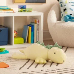 Dinosaur Weighted Plush Kids' Throw Pillow Yellow - Pillowfort™