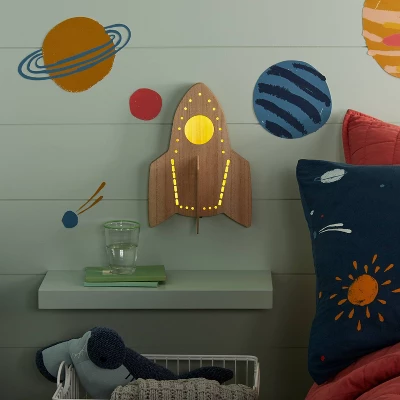 Rocket Wood Lit Kids' Wall Decor - Pillowfort™ 2 Rocket Wood Lit Kids' Wall Decor - Pillowfort™ - Image 2