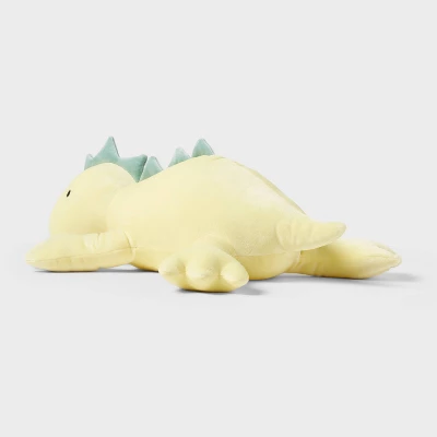 Dinosaur Weighted Plush Kids' Throw Pillow Yellow - Pillowfort™ 2 Dinosaur Weighted Plush Kids' Throw Pillow Yellow - Pillowfort™ - Image 2
