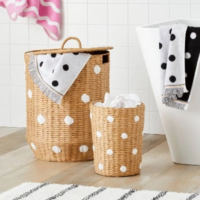 Woven Paper Dot Kids' Wastebasket - Pillowfort™ 1 Woven Paper Dot Kids' Wastebasket - Pillowfort™