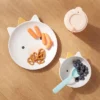 Kids' 2pc Bamboo And Melamine Unicorn Dinnerware Set White - Pillowfort™: Kids Plates & Bowls, Animal Theme