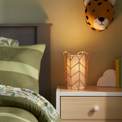Rattan Tulip Cylinder Bedside Kids' Lamp - Pillowfort™ 2 Rattan Tulip Cylinder Bedside Kids' Lamp - Pillowfort™ - Image 2