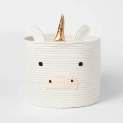 Unicorn Coiled Rope Kids' Storage Cream - Pillowfort™: Polyester Decorative Basket, 1 Round Baskets, 10" Height 5 Unicorn Coiled Rope Kids' Storage Cream - Pillowfort™: Polyester Decorative Basket, 1 Round Baskets, 10" Height -Baby House GUEST e499fb41 83e2 45c5 89c1 7f6abdd20041