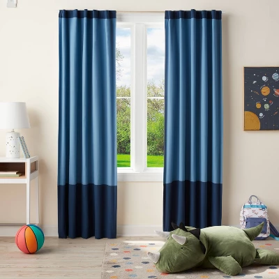84" Tonal Blackout Window Kids' Panel Blue - Pillowfort™ 1 84" Tonal Blackout Window Kids' Panel Blue - Pillowfort™