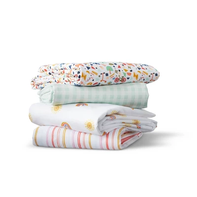 Rainbow Microfiber Striped Kids' Sheet Set - Pillowfort™ 4 Rainbow Microfiber Striped Kids' Sheet Set - Pillowfort™ - Image 4