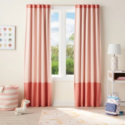 84" Tonal Blackout Window Kids' Panel Pink - Pillowfort™ 1 84" Tonal Blackout Window Kids' Panel Pink - Pillowfort™
