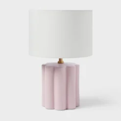 Fluted Kids' Table Lamp Purple - Pillowfort™