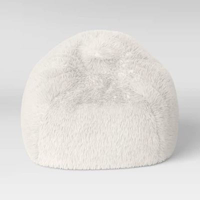 Long Fur Kids' Bean Bag Cream - Pillowfort™ 2 Long Fur Kids' Bean Bag Cream - Pillowfort™ - Image 2