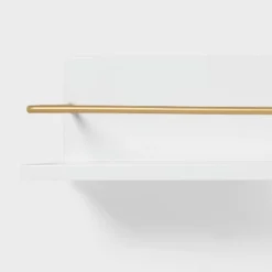 Kids' Wall Shelf White With Gold - Pillowfort™: Floating Decorative MDF Wall Organizer, 24" Wide 5 Kids' Wall Shelf White With Gold - Pillowfort™: Floating Decorative MDF Wall Organizer, 24" Wide -Baby House GUEST f39bb5bb 4593 4bbf b06b 69261453d384