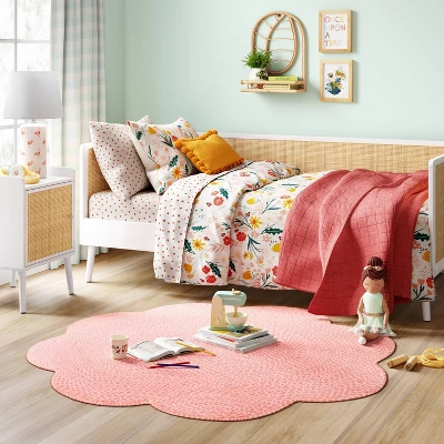 Rattan And Wood Bedside Kids' Table White - Pillowfort™ 1 Rattan And Wood Bedside Kids' Table White - Pillowfort™