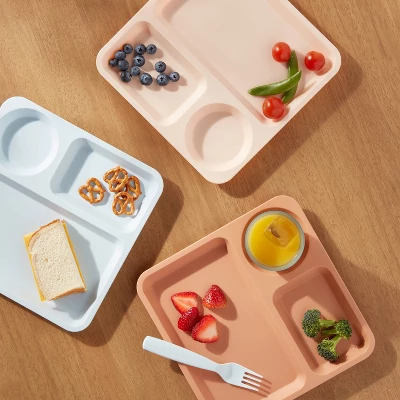 Kids' 6pc 9.5" Plastic Square Divided Plate - Pillowfort™: Microwave & Dishwasher-Safe, Ages 3+ 1 Kids' 6pc 9.5" Plastic Square Divided Plate - Pillowfort™: Microwave & Dishwasher-Safe, Ages 3+
