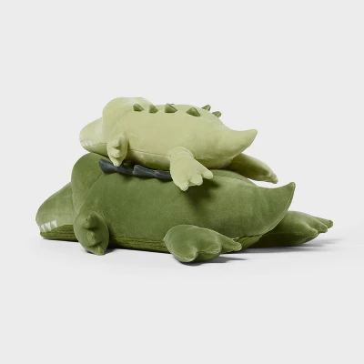 Alligator And Baby Weighted Plush Kids' Throw Pillow Green - Pillowfort™ 2 Alligator And Baby Weighted Plush Kids' Throw Pillow Green - Pillowfort™ - Image 2