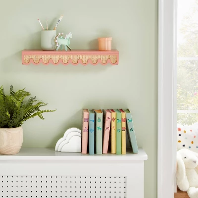 Rattan Kids' Shelf Pink - Pillowfort™ 1 Rattan Kids' Shelf Pink - Pillowfort™