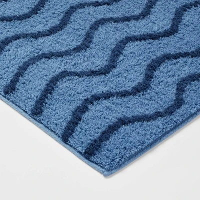 Wave Kids' Bath Rug Navy - Pillowfort™ 2 Wave Kids' Bath Rug Navy - Pillowfort™ - Image 2